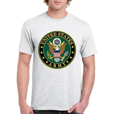 Imagem de Camiseta insígnia US Military Veteran DD 214 Patriotic Armed Forces Camiseta masculina licenciada, Cinza-claro, P