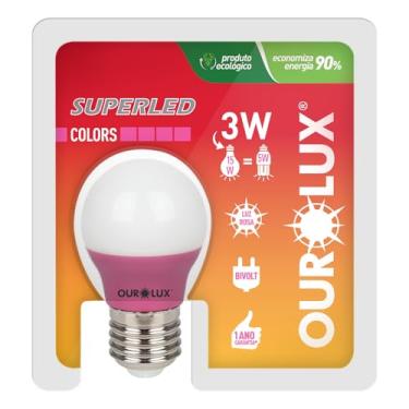 Imagem de Lâmpada Superled Colors E27 3W Bivolt Rosa OUROLUX