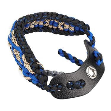 Imagem de SUNYA Alça de pulso com arco de tiro, alça de paracord 550 confortável na mão. Pala de couro 100% flor integral, várias cores camufladas. Ajuste estabilizador de arco composto e recurvo. (Defender-M11)