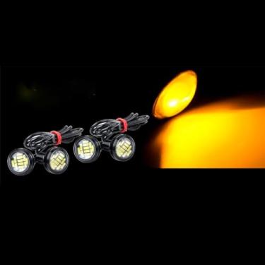Imagem de Strobo Led olho de gato com Controle de Efeitos 4 Peças para Carro Moto ATV UTV RV Reboque 4x4 (Amarelo)