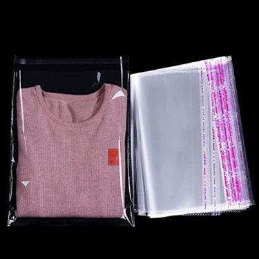 Imagem de Keoferlo Sacos de celofane autoadesivos com selagem 30,5 x 40,6 cm, sacos grandes de celofane, camiseta de plástico, sacos de poliéster transparentes para roupas, cesta, lençóis de cama (100 CT)