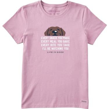 Imagem de Life is Good - Camiseta feminina I'll Be Watching You Chocolate Lab, Roxo violeta, M