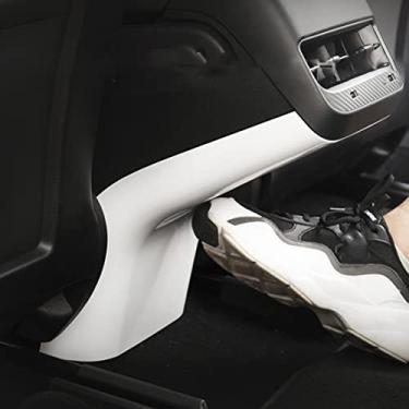 Imagem de Wocch Tampa de acabamento antichoque para saída de ventilação de ar condicionado traseiro para Tesla Model 3 / Y 2017-2023 painel antisujidade inferior protetor de capa decorativa branca acessórios