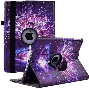 Imagem de Nova capa protetora para iPad 9,7 2018 2017 / iPad Air 2 - suporte giratório de 360 graus com hibernar automático para iPad de 9,7 polegadas (6ª geração, 5ª geração) / iPad Air 2 / iPad Air (árvore