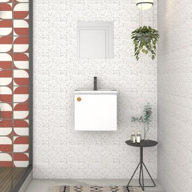 Imagem de Conjunto para Banheiro em Aço Amêndoa Branco
