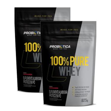 Imagem de Kit 2x 100% Pure Whey Protein 825g Refil Probiotica (Morango)