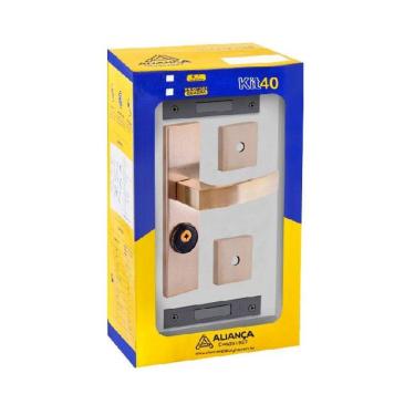 Imagem de fechadura tetra quadratta curva 3x1 espelho s40 latonado alianca