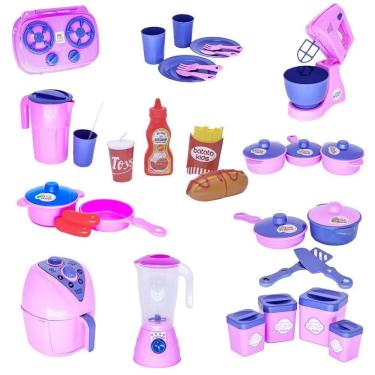 Imagem de Kit infantil menina panela comidinhas eletro louça 33pç