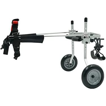 Imagem de Cadeira de rodas para cães com 2 rodas, suporte completo para animais de estimação, cachorrinho, pernas traseiras, carrinho de reabilitação ajustável, fácil montagem (0-25kg), XXS para 1,5-2