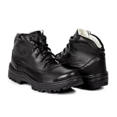Imagem de Bota Masculina de Inverno em Couro Forrada com Lã Imperméavel - Berlim (Preta, BR, Adulto, Numérico, 42)