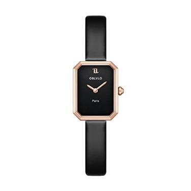 Imagem de OBLVLO Relógio feminino de marca de luxo, relógio de quartzo ouro rosa para mulheres, design moderno, presente, couro, relógios femininos LW, LW-PBBL, Tendência