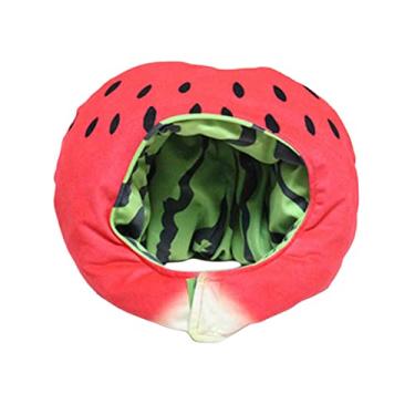 Imagem de Simhoa Chapéu de fantasia engraçado de melancia, acessório de cabeça de frutas novidade para decoração de festa Halloween adereços de carnaval máscaras suprimentos