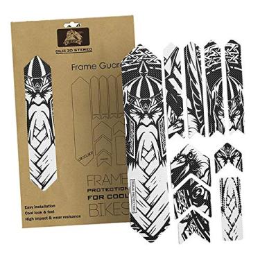 Imagem de Newmind Protetor de moldura semi-seco, protetor de moldura para decoração, decalques à prova d'água, adesivo 3D para bicicletas, scooters antiarranhões - Guerreiro