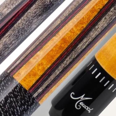 Imagem de Meucci Taco de sinuca – SW Bar Box 1, bastão de piscina com antebraço manchado de fumaça, pontas de bordo encaracolado, pontas de taco de alto impacto, envoltório de linho irlandês – Bastão de piscina