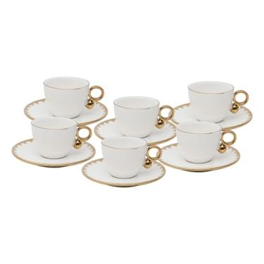 Imagem de WOLFF - Conjunto 6 Xícaras de Café de Porcelana com Pires Egg Branco 90ml