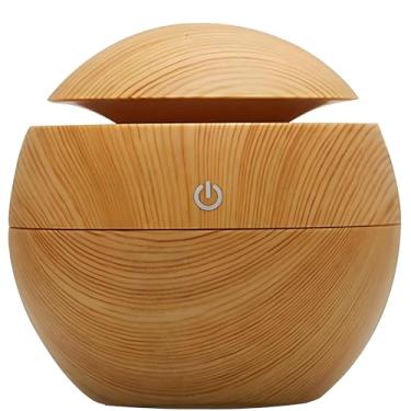 Imagem de Umidificador Ultrassônico de Ar USB Tipo Madeira Difusor de Aromas Elétrico LED 7 Cores Portátil Aromatizador até 4h