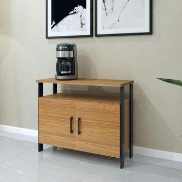 Imagem de Balcão Aparador Design Industrial C/02 Portas 89 cm 100%MDF - Pradel S