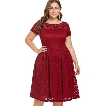 Imagem de Vestido Plus Size Renda Madrinha Aniversario Formatura Festa - ShoopWe