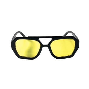 Imagem de ?culos de Sol Unissex Prote??o UV400 Moderno, Tendencia, Moda, Vopoo - Europa (Preto/Lente Amarela)