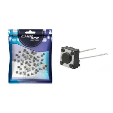Imagem de 50x Chave Táctil 2 Terminais - 6 x 6 x 4,3mm - 180º Graus - CHIPSCE
