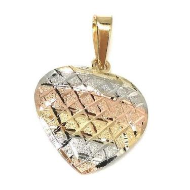 Imagem de Pingente de ouro 18k coração tricolor - Elegancy Joias