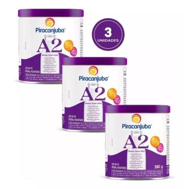 Imagem de Kit 3 Leite Em Po A2 Integral Instantâneo 380g Piracanjuba Lata