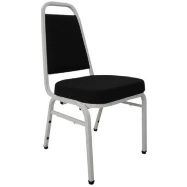 Imagem de Cadeira Empilhável para Auditórios Linha Hotel Plus Preto - Design Off