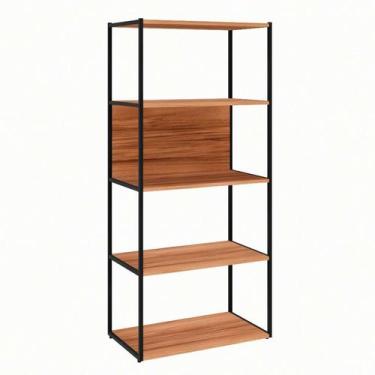 Imagem de Estante Shelf Nogal Sevilha e Preta 139 cm - GEBBWEB