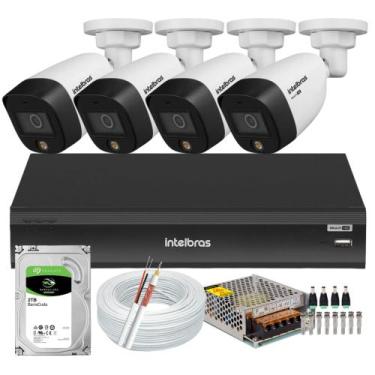 Imagem de Kit Cftv Intelbras 4 Câmeras Segurança 1220 Full Color Dvr Mhdx Imhdx 