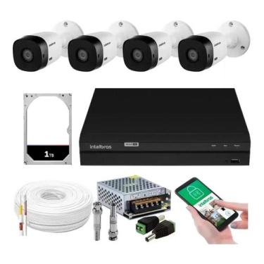 Imagem de Kit 4 Câmeras Intelbras 1120b Dvr 4 Canais Com Hd Lançamento