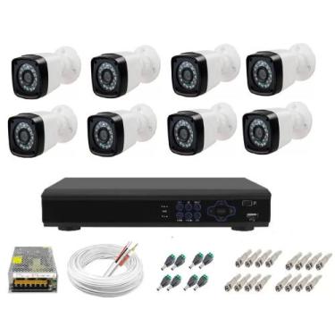 Imagem de Kit Cftv 8 Câmeras Segurança 1mp 20m Dvr Full Hd 8 Ch S/ Hd - LUATEK