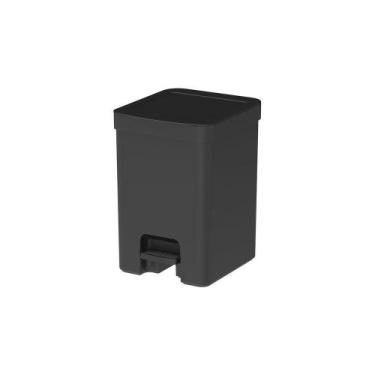 Imagem de Lixeira Com Pedal E Tampa Trium Esconde Sacola 12 Litros Ou, Preto
