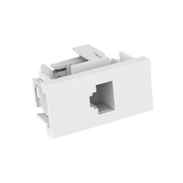 Imagem de Módulo Tomada RJ45 CAT.5E Branco Beleze Enerbras, Branco