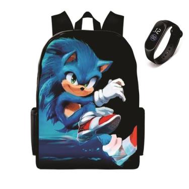 Imagem de Mochila Escolar lançamento Infantil Para Meninos Novidade Mais Relogio