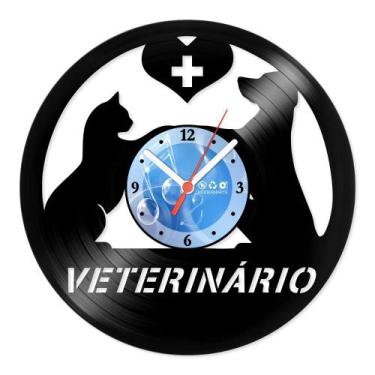 Imagem de Relógio De Parede Disco Vinil Profissões - Veterinário - VPR-003 - Mod