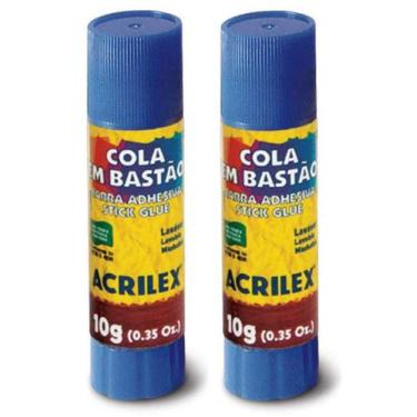 Imagem de Cola Bastão Escolar10g Kit 2 Unidades Lavável Original - Acrilex