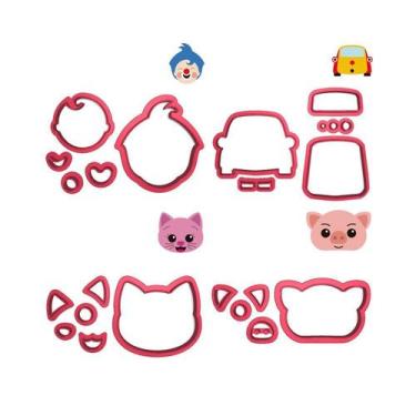 Imagem de Kit 4 Cortadores Circo Carro Gata Porco Plim Plim - DOCE IMPRESSO, 5,5