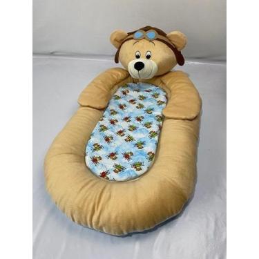 Imagem de Ninho Redutor De Berço C/enchimento Urso Aviador Menino - eva enxovais
