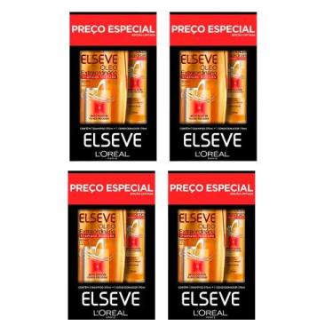 Imagem de Kit 4 Sh Elseve 375ml+cond 170ml Oleo Extraordinario Cada