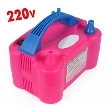 Imagem de Inflador Elétrico Balão Bexiga Bomba 2 Bicos Festa Rosa 220v - Toaninn