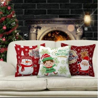 Imagem de Kit Luxo 3 Capas De Almofadas Natalinas Decoração - Gabi Flor, 6