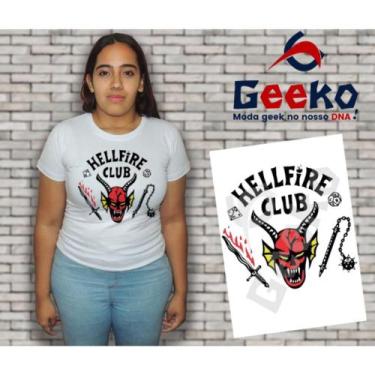 Imagem de Baby Look HellFire Club 100% Algodão - Stranger Things - Geeko, Branco