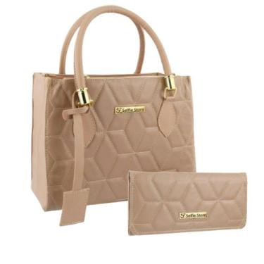 Imagem de Bolsa Feminina Transversal Tote Casual Moda + Carteira Kit - Selfie St