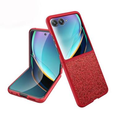 Imagem de Fourmor Capa para Motorola Razr Plus 2024/Razr 2024 - com protetor de tela, remendo rosa brilhante estrela sul-africana, capa ultrafina para Motorola Razr 50/50 Ultra