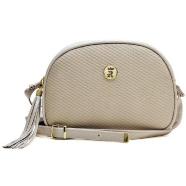 Imagem de Bolsa Feminina Pequena Transversal Oval Dia a Dia Off White - Rubim Ca