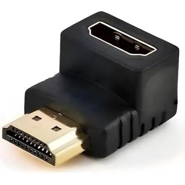 Imagem de Adaptador Hdmi 90 Graus Em L Macho X Fêmea Para Tv Parede Adaptador Hd
