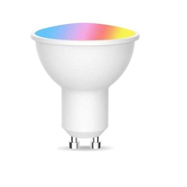 Imagem de ngnsky Lâmpada inteligente WiFi GU10 compatível com Alexa, Google Home Voice Control RGBCW 5W