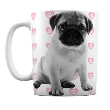 Imagem de Caneca Branca Personalizado Cachorro Pug - GMH Prod. Serv. e Repr.
