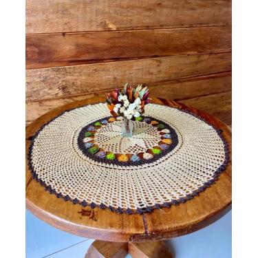 Imagem de Toalha De Mesa Redonda Primavera 90cm Crochê Artesanal - Maria Croche 