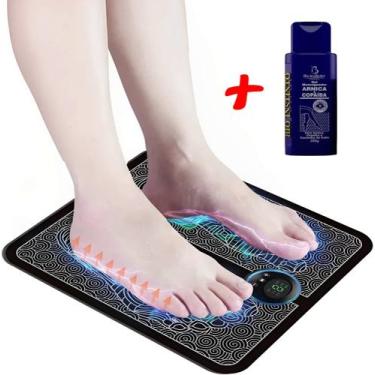 Imagem de Kit Tapete Pulso Elétrico Perna Pés Ems Almofada Massagem + Gel - Foot